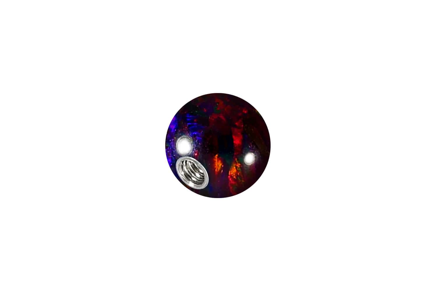Synthetischer Opal Schraubkugel mit Chirurgenstahl-Gewinde von Piercingline